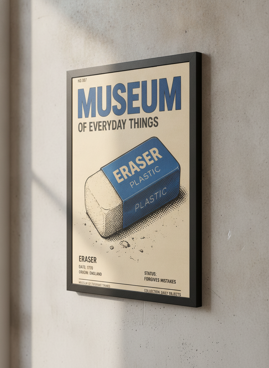 Gündelik Nesneler – Vintage Çerçeveli Poster — Siyah Çerçeve — TabloLab