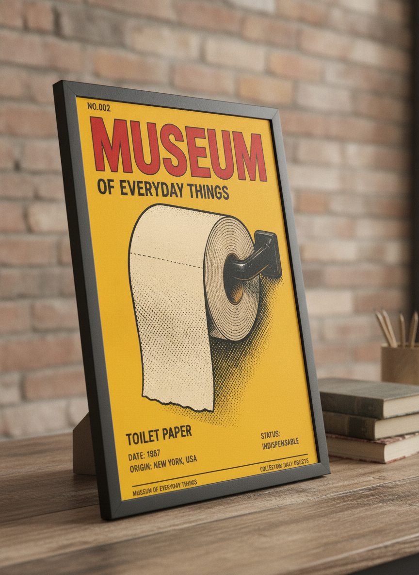 Günlük Nesneler Müzesi – Retro Çerçeveli Poster — Siyah Çerçeve — TabloLab