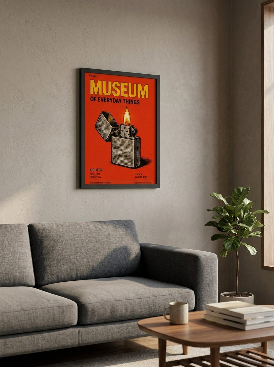 Günlük Nesneler Müzesi – Vintage Çerçeveli Poster — Siyah Çerçeve — TabloLab