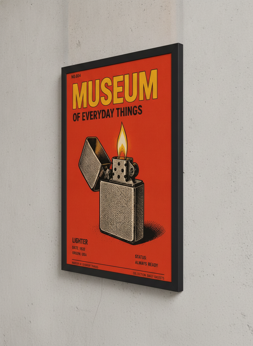 Günlük Nesneler Müzesi – Vintage Çerçeveli Poster — Siyah Çerçeve — TabloLab