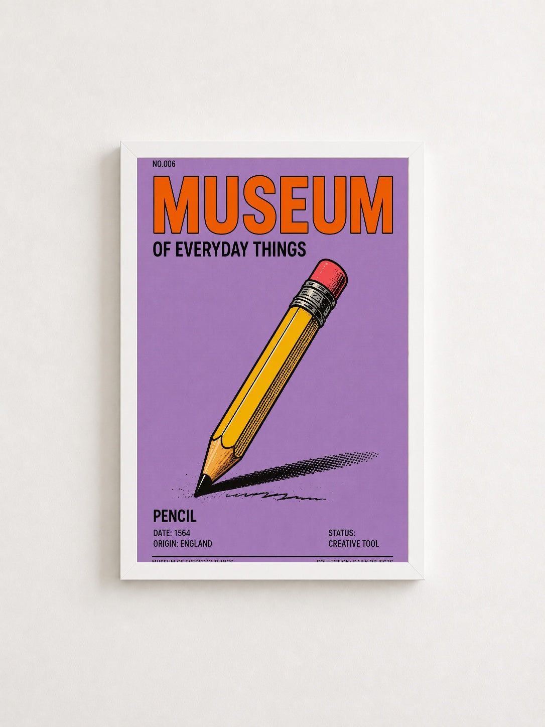 Günlük Objeler Müzesi – Retro Çerçeveli Poster — Beyaz Çerçeve — TabloLab