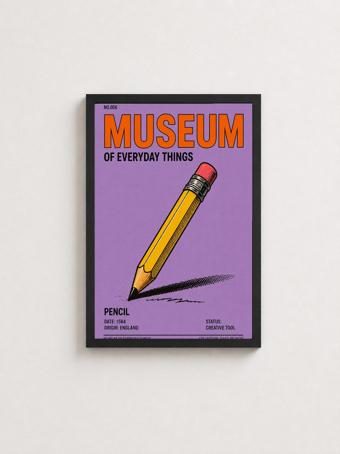Günlük Objeler Müzesi – Retro Çerçeveli Poster — Siyah Çerçeve — TabloLab