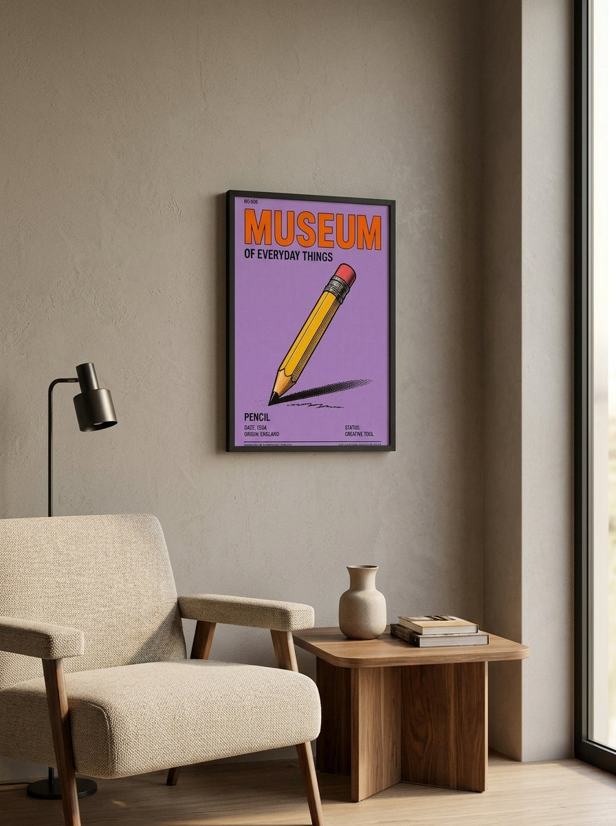 Günlük Objeler Müzesi – Retro Çerçeveli Poster — Siyah Çerçeve — TabloLab