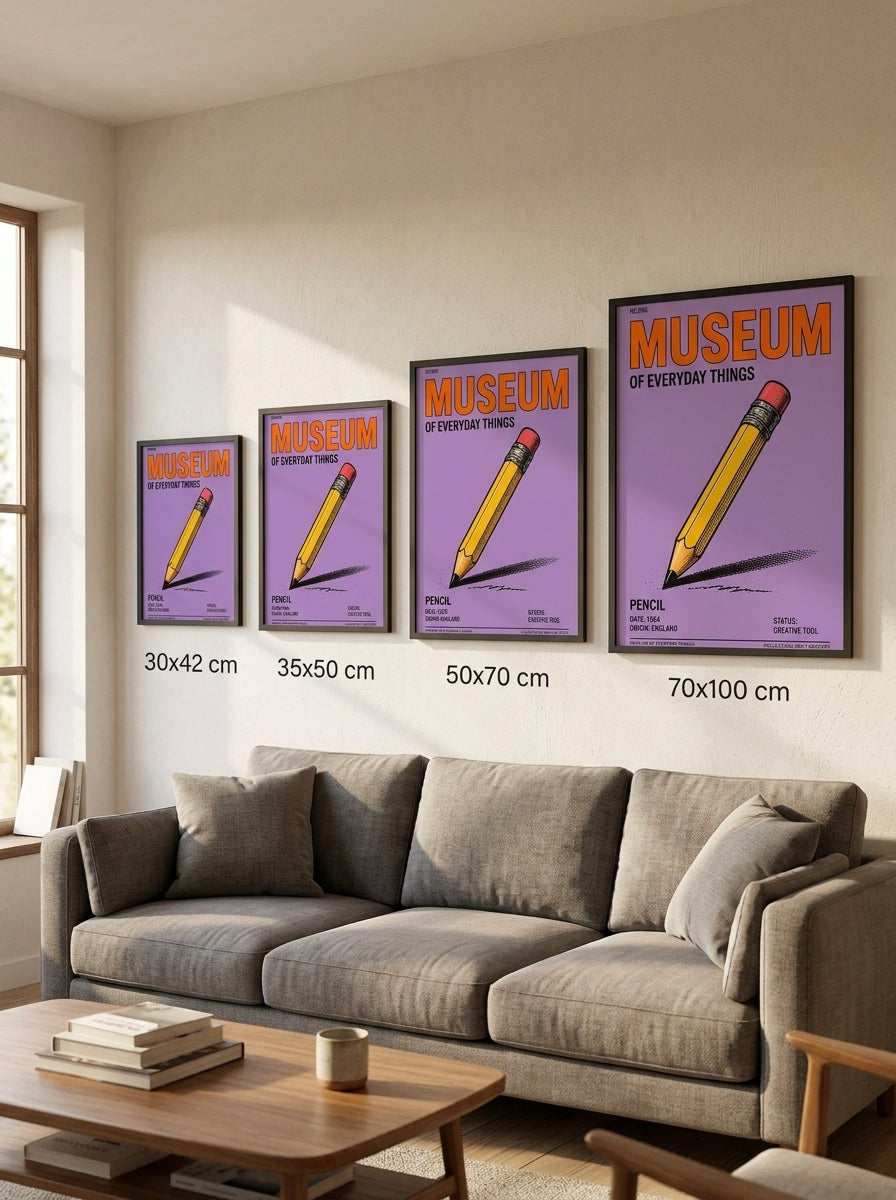 Günlük Objeler Müzesi – Retro Çerçeveli Poster — Siyah Çerçeve — TabloLab
