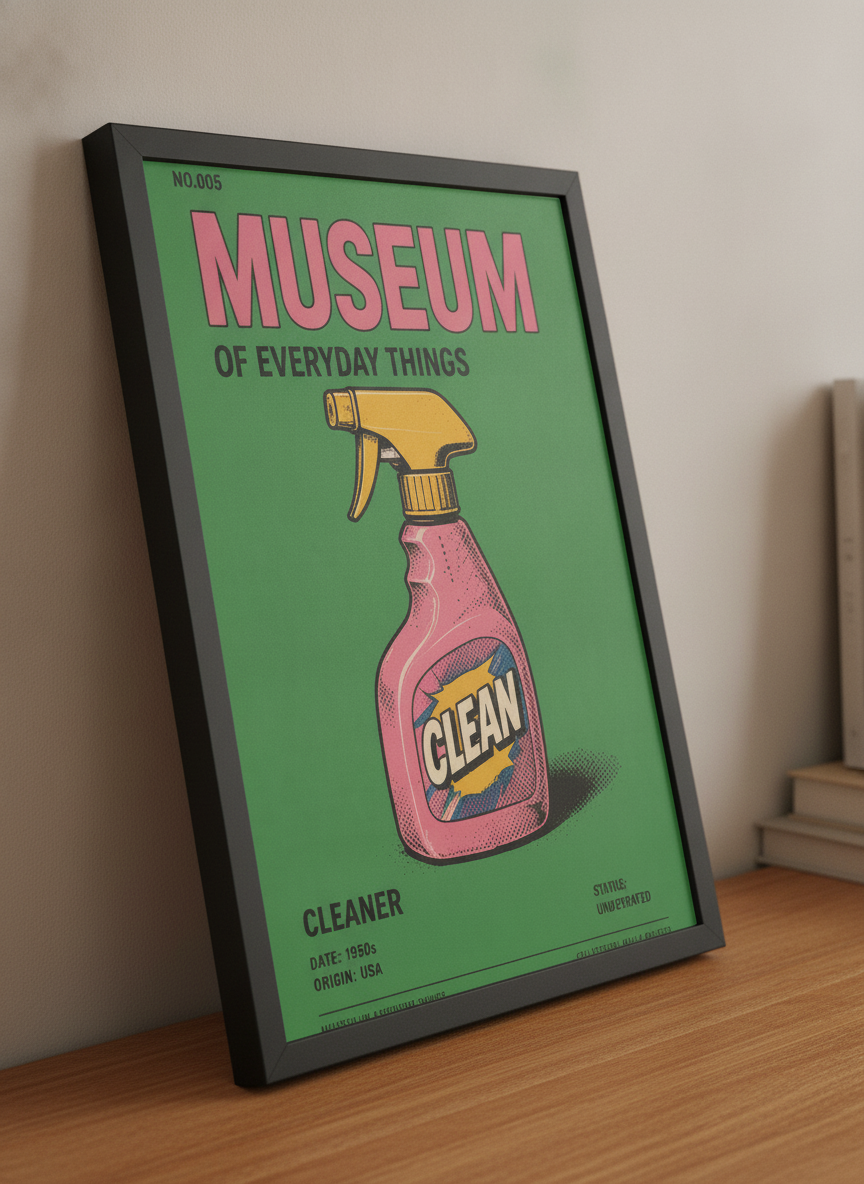 Günlük Temizlik Sanatı – Retro Çerçeveli Poster — Siyah Çerçeve — TabloLab
