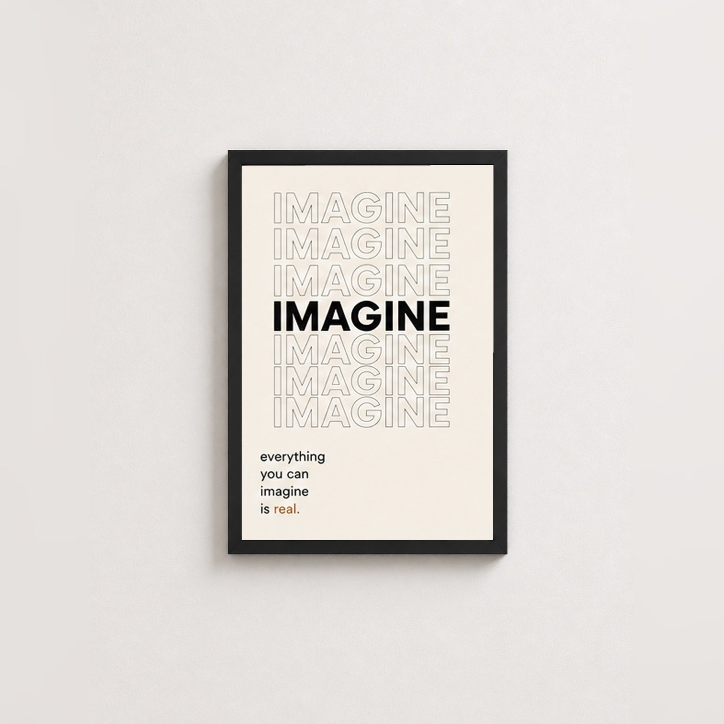 Hayal Gücünün Gücü – Minimal Çerçeveli Poster — Siyah — Tam Baskı — TabloLab