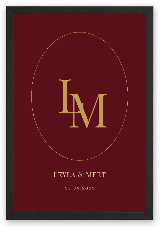 İsimlerden Monogram – Kişiselleştirilebilir Poster — Siyah — Tam Baskı — TabloLab