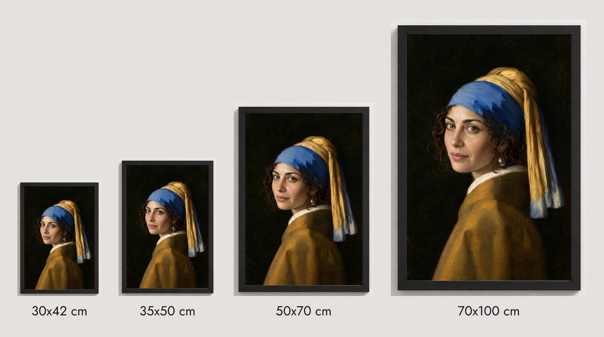 30×42, 35×50, 50×70 ve 70×100 cm ölçü karşılaştırması
