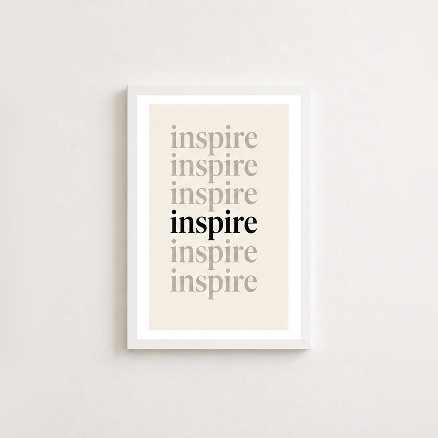 Inspire – Modern Çerçeveli Poster — Beyaz — Beyaz Kenarlı — TabloLab