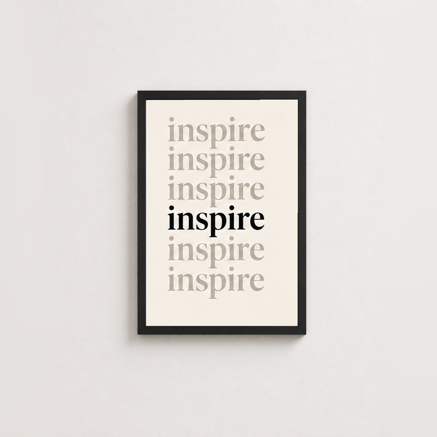 Inspire – Modern Çerçeveli Poster — Siyah — Tam Baskı — TabloLab