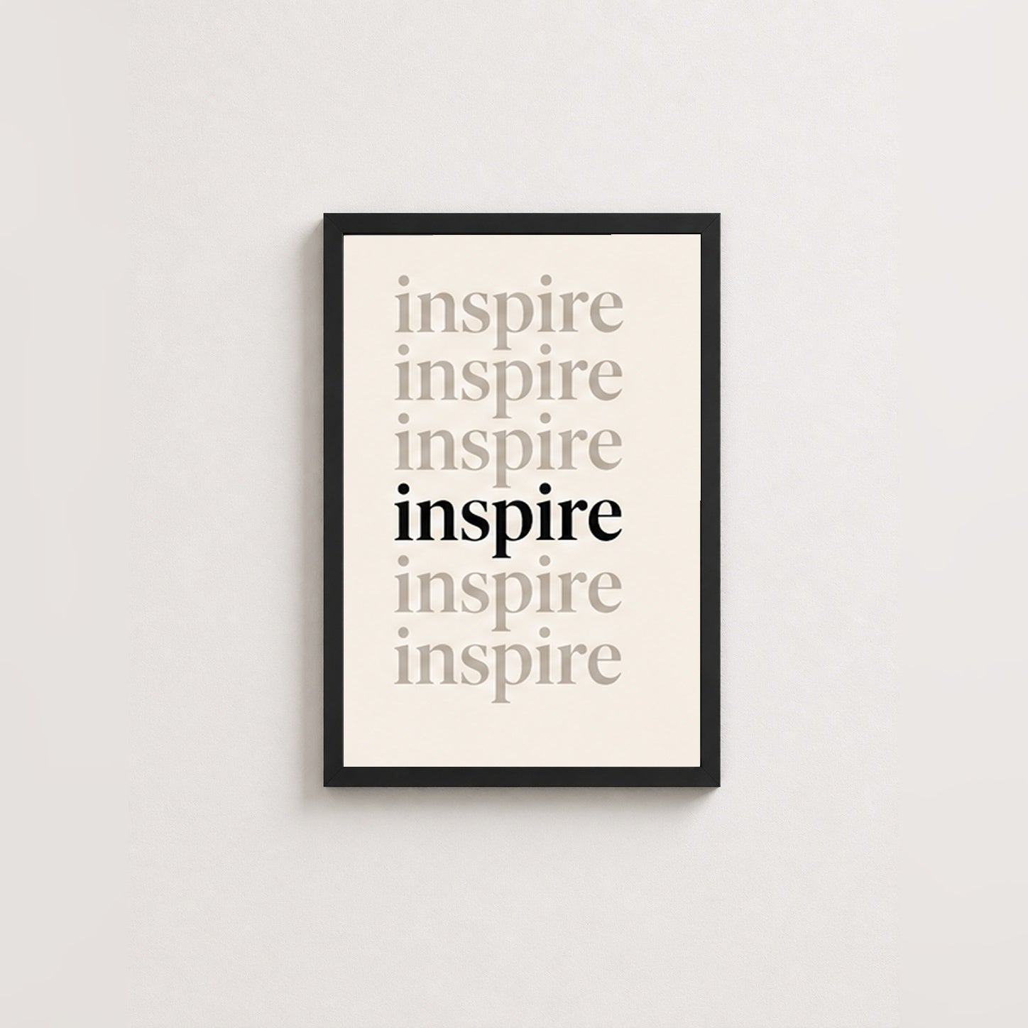 Inspire – Modern Çerçeveli Poster — Siyah — Tam Baskı — TabloLab
