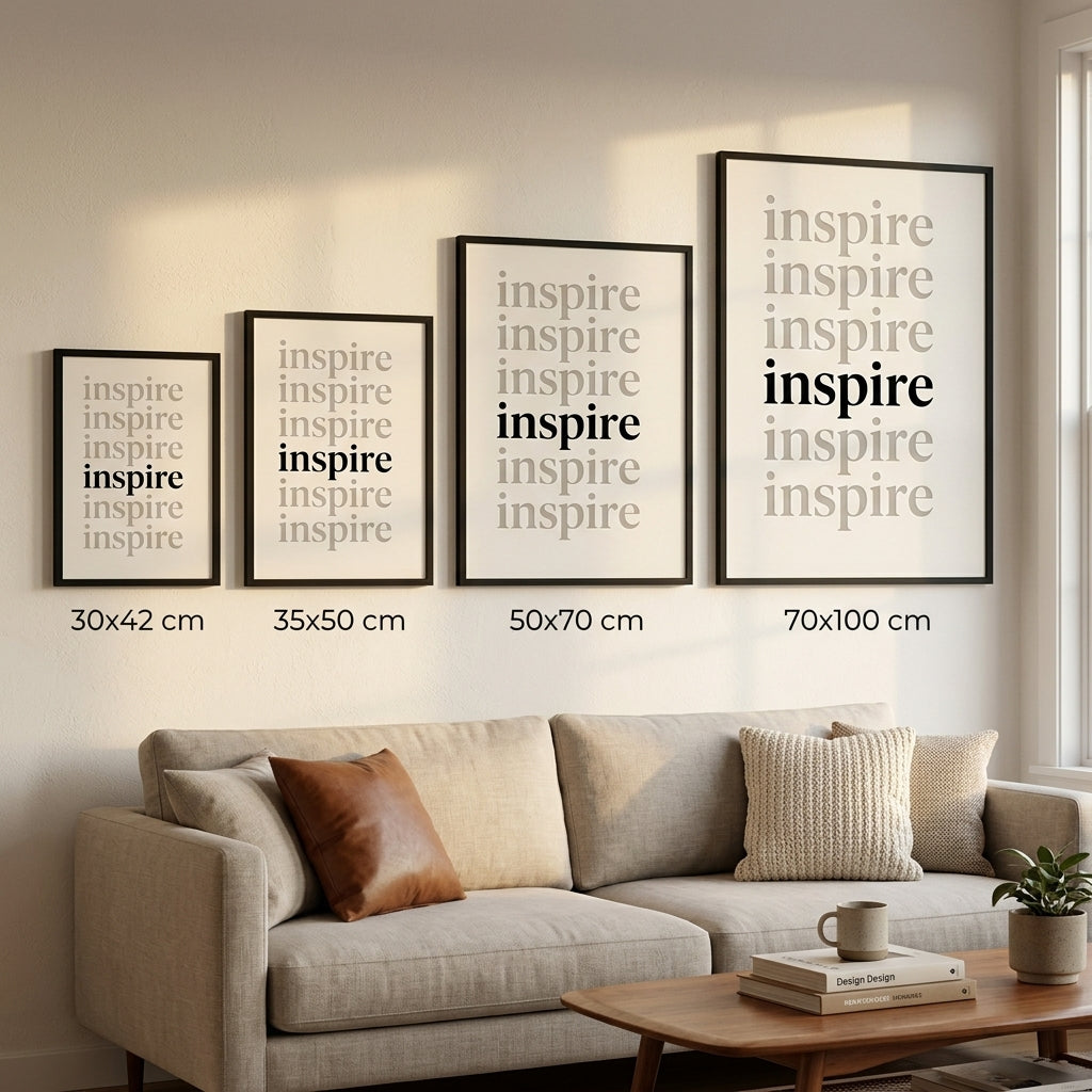 Inspire – Modern Çerçeveli Poster — Siyah — Tam Baskı — TabloLab