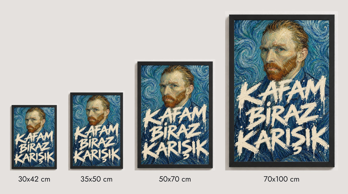 Kafam Biraz Karışık — Van Gogh — hazır tasarım ölçü karşılaştırması
