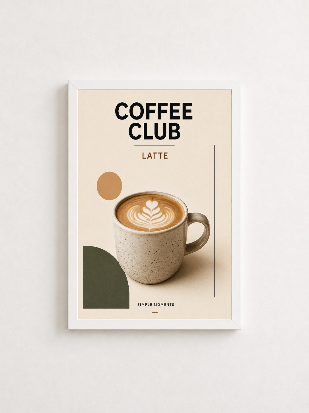 Kahve Anları – Minimal Çerçeveli Poster — Beyaz Çerçeve — TabloLab