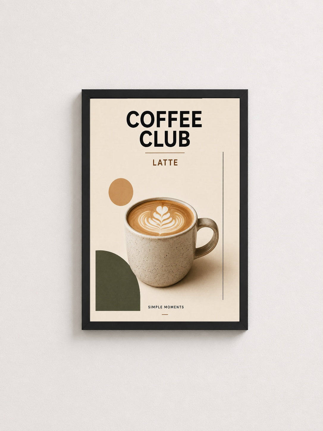 Kahve Anları – Minimal Çerçeveli Poster — Siyah Çerçeve — TabloLab