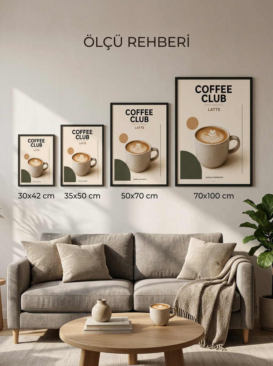 Kahve Anları – Minimal Çerçeveli Poster — Siyah Çerçeve — TabloLab
