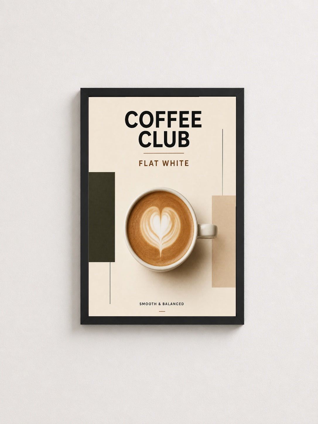 Kahve Kulübü – Modern Çerçeveli Poster — Siyah Çerçeve — TabloLab