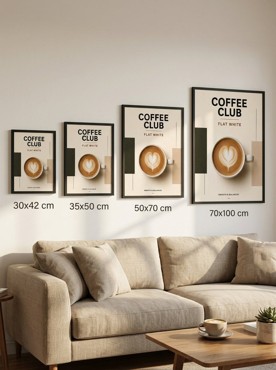Kahve Kulübü – Modern Çerçeveli Poster — Siyah Çerçeve — TabloLab