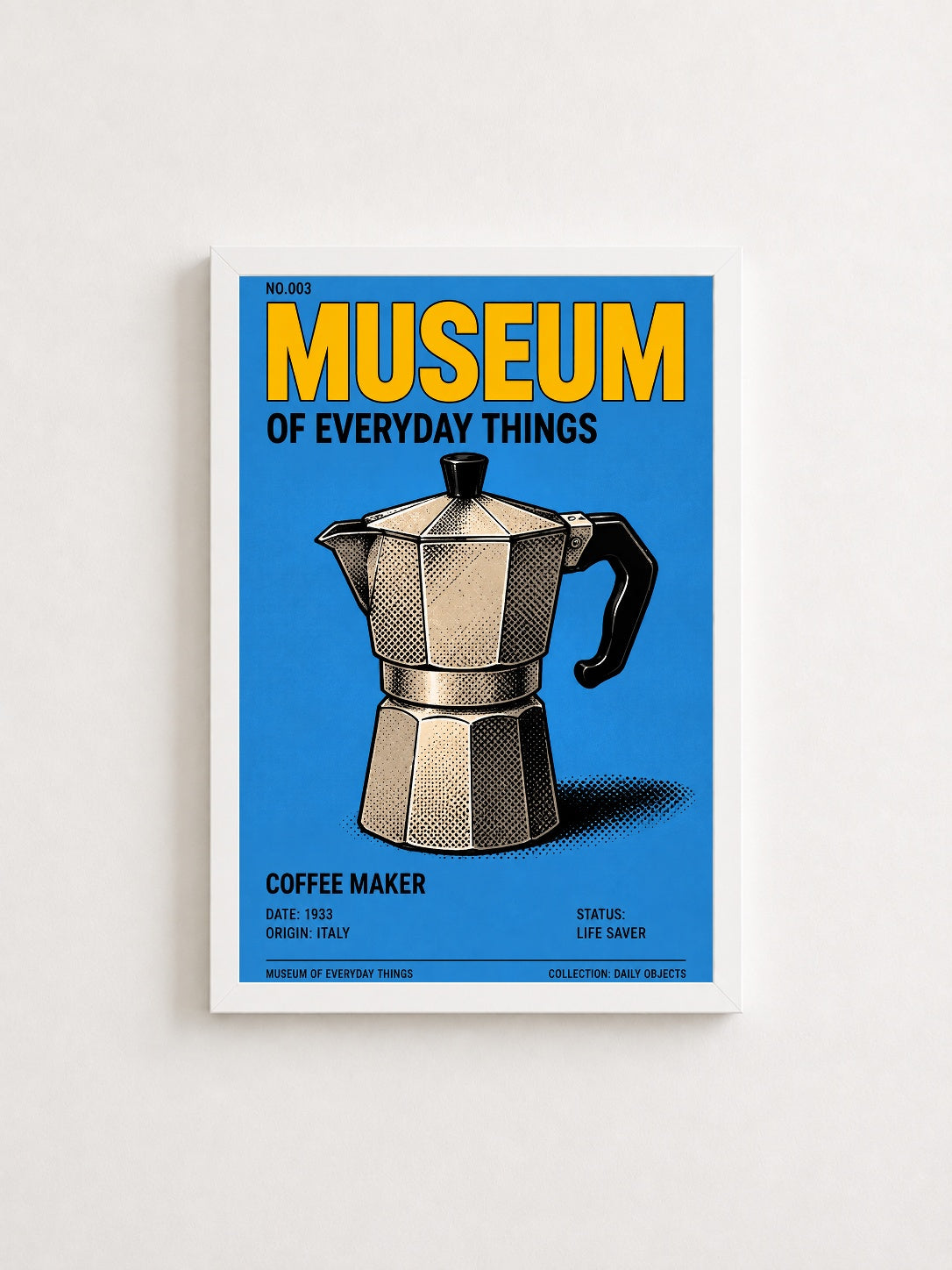 Kahve Makinesi – Vintage Çerçeveli Poster — Beyaz Çerçeve — TabloLab