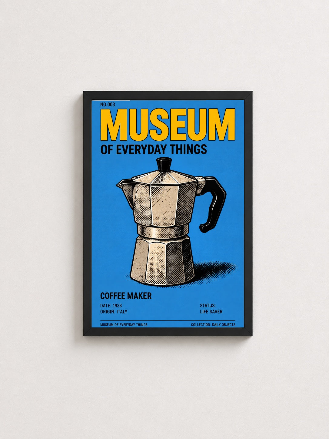 Kahve Makinesi – Vintage Çerçeveli Poster — Siyah Çerçeve — TabloLab