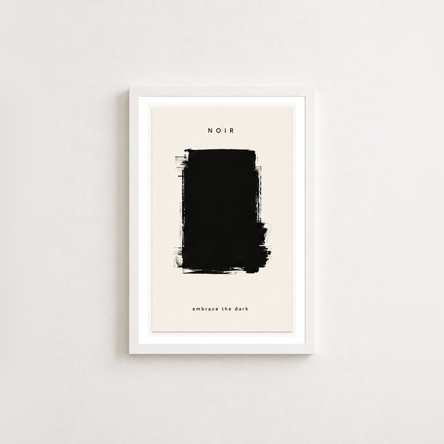 Karanlığın Sade Çekiciliği – Minimal Çerçeveli Poster — Beyaz — Paspartulu — TabloLab