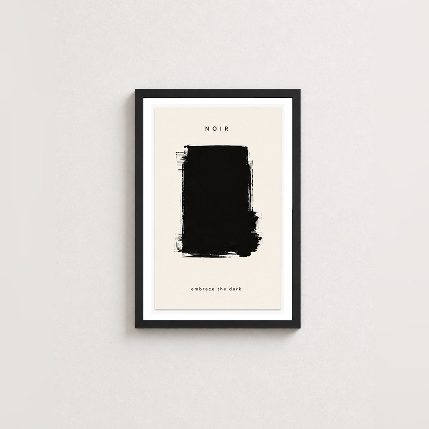 Karanlığın Sade Çekiciliği – Minimal Çerçeveli Poster — Siyah — Paspartulu — TabloLab