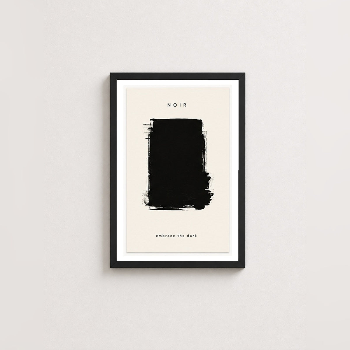 Karanlığın Sade Çekiciliği – Minimal Çerçeveli Poster — Siyah — Paspartulu — TabloLab