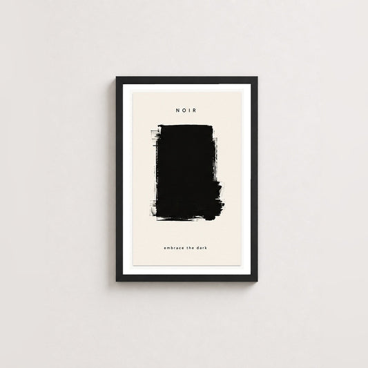 Karanlığın Sade Çekiciliği – Minimal Çerçeveli Poster — Siyah — Paspartulu — TabloLab