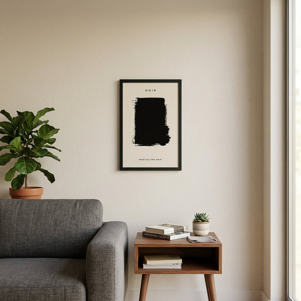 Karanlığın Sade Çekiciliği – Minimal Çerçeveli Poster — Siyah — Paspartusuz — TabloLab