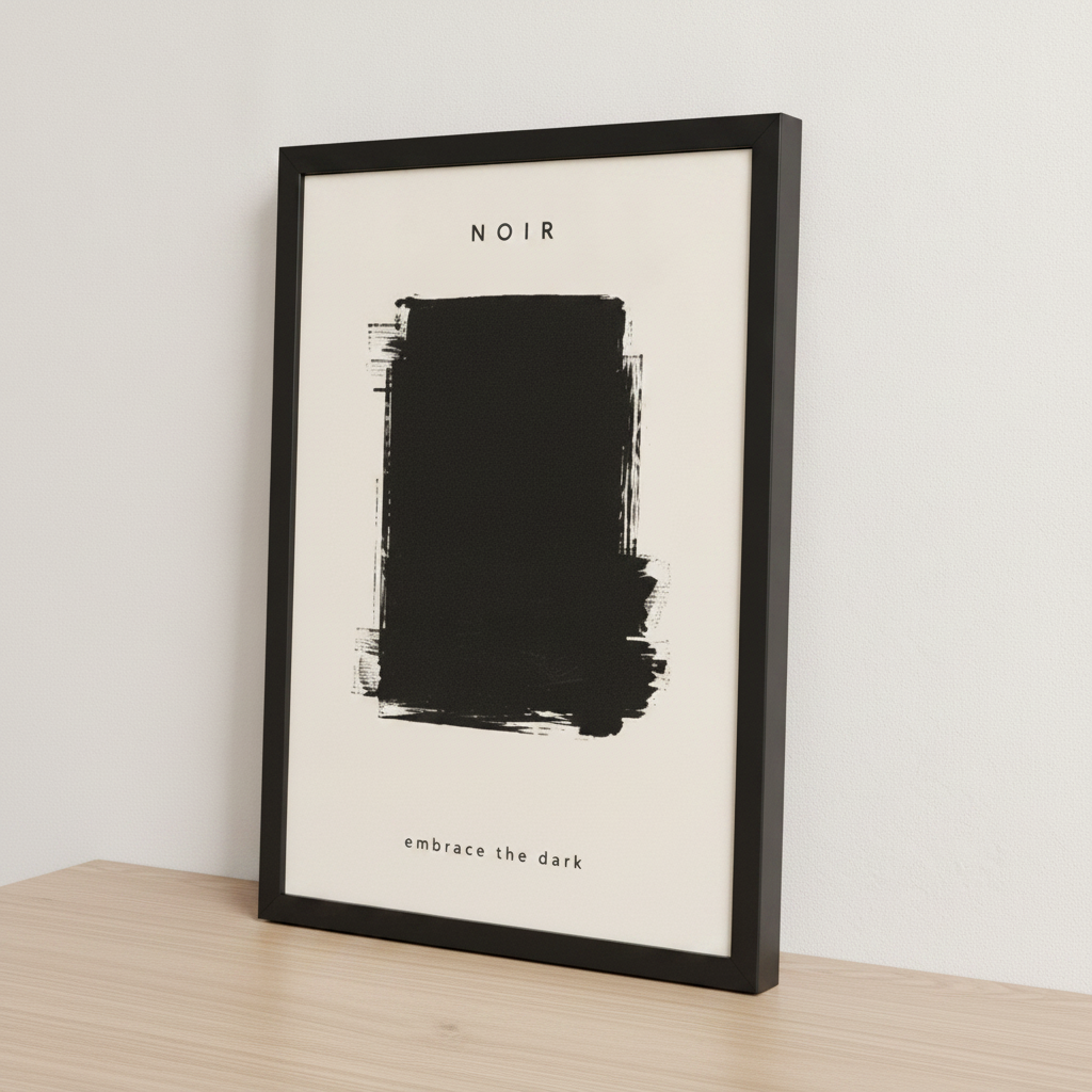 Karanlığın Sade Çekiciliği – Minimal Çerçeveli Poster — Siyah — Paspartusuz — TabloLab