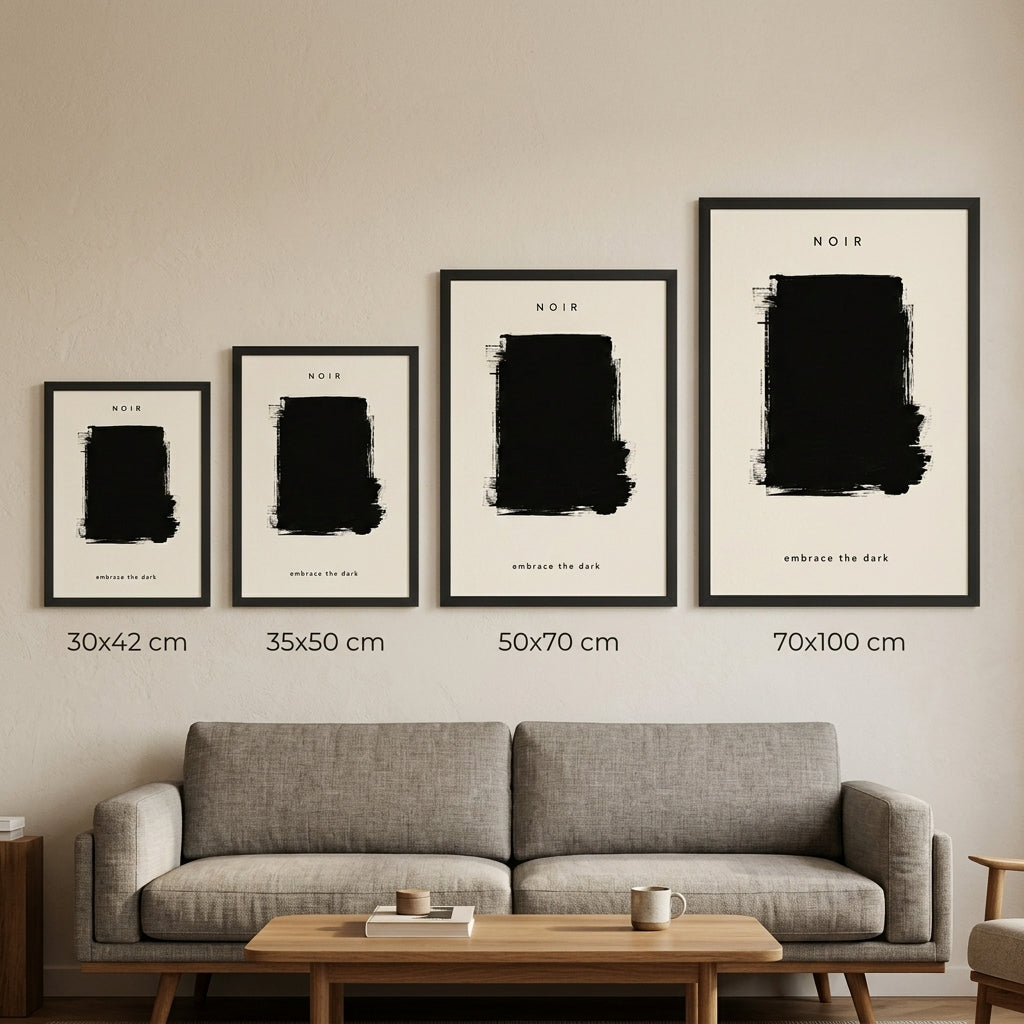 Karanlığın Sade Çekiciliği – Minimal Çerçeveli Poster — Siyah — Paspartusuz — TabloLab