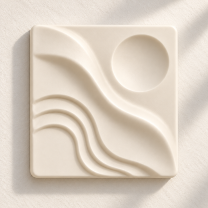 Dalga · 15 × 15 cm · Krem · dijital görselleştirme