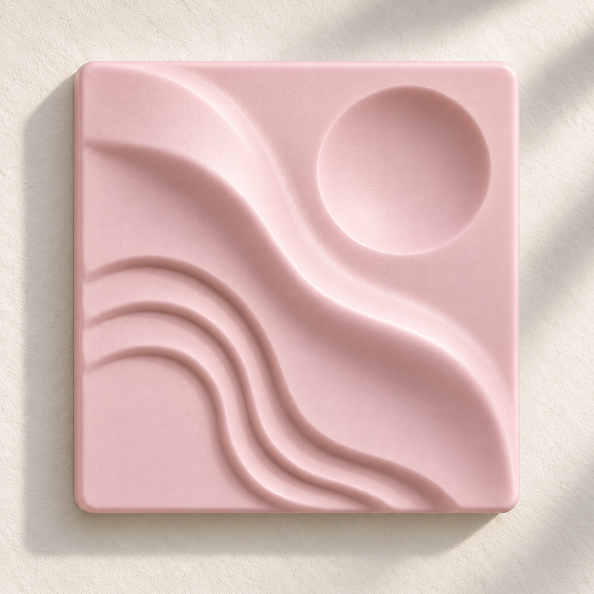 Dalga · 15 × 15 cm · Pudra Pembe · dijital görselleştirme