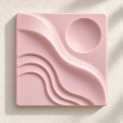 Dalga · 15 × 15 cm · Pudra Pembe · dijital görselleştirme