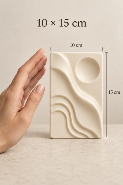 Dalga · 10 × 15 cm · ölçü rehberi · dijital görselleştirme