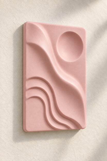 Dalga · 10 × 15 cm · Pudra Pembe · dijital görselleştirme