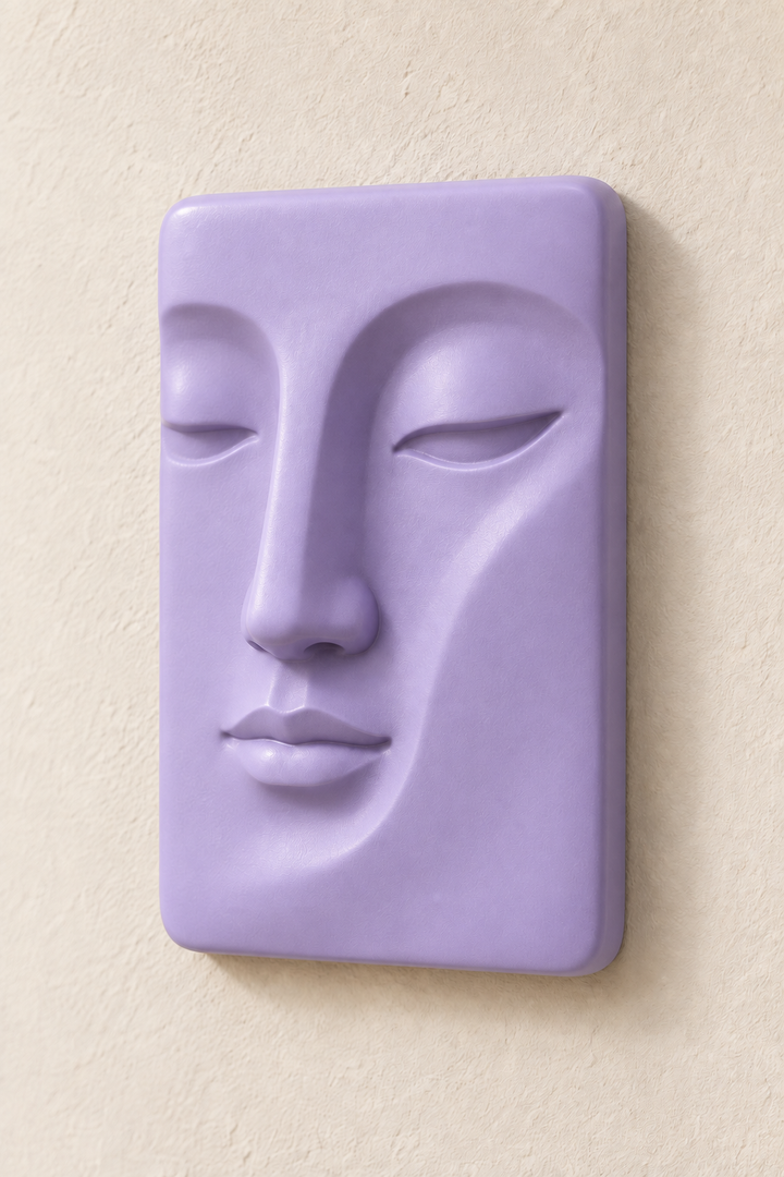 Soyut Yüz · 10 × 15 cm · Lila · dijital görselleştirme