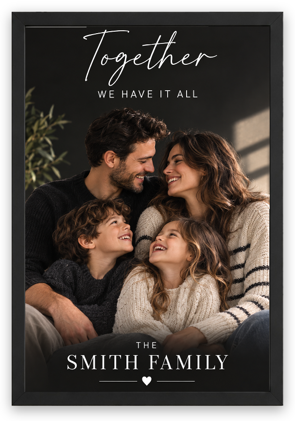 Kişisel Aile Posteri — Siyah Çerçeve — TabloLab