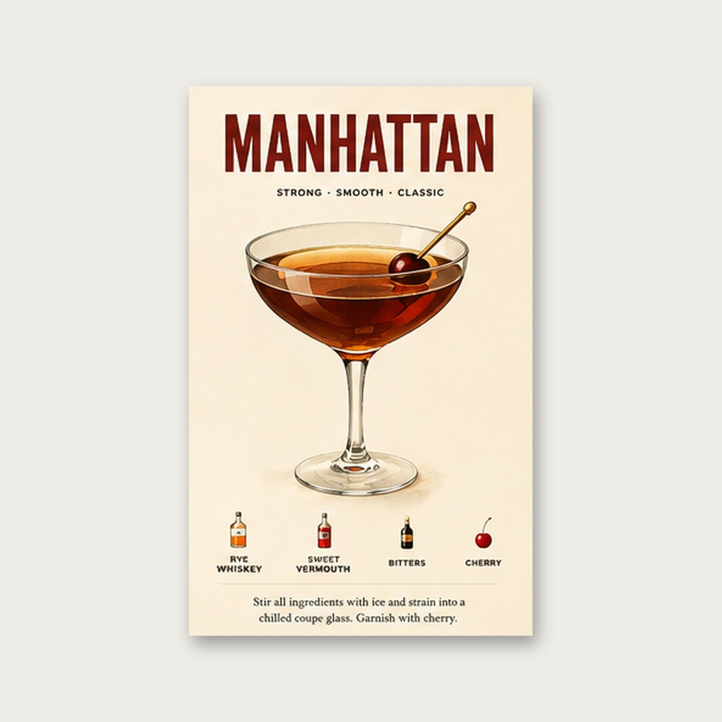 Klasik Manhattan – Retro Çerçeveli Poster — Çerçevesiz — Paspartusuz — TabloLab