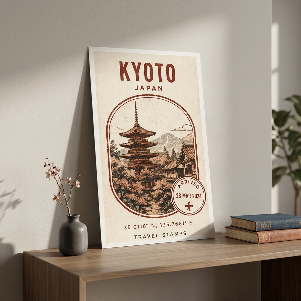 Kyoto Anıları – Vintage Çerçeveli Poster — Çerçevesiz — Paspartusuz — TabloLab