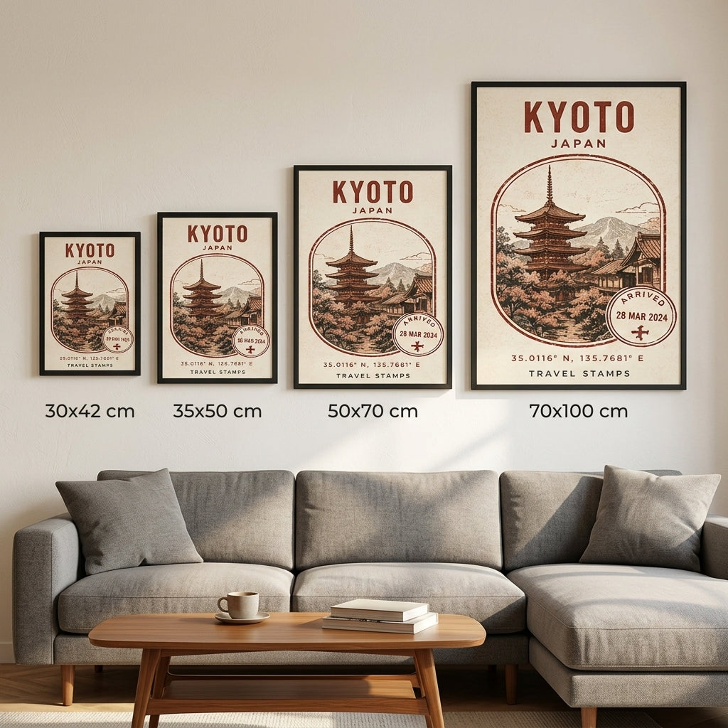 Kyoto Anıları – Vintage Çerçeveli Poster — Siyah — Paspartusuz — TabloLab