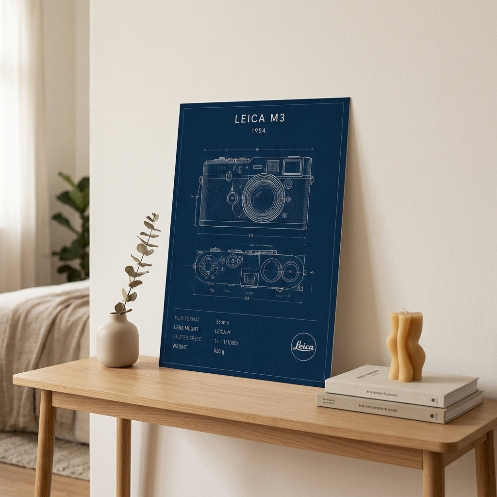 Leica M3 Çizim – Teknik Çerçeveli Poster — Çerçevesiz — Paspartusuz — TabloLab