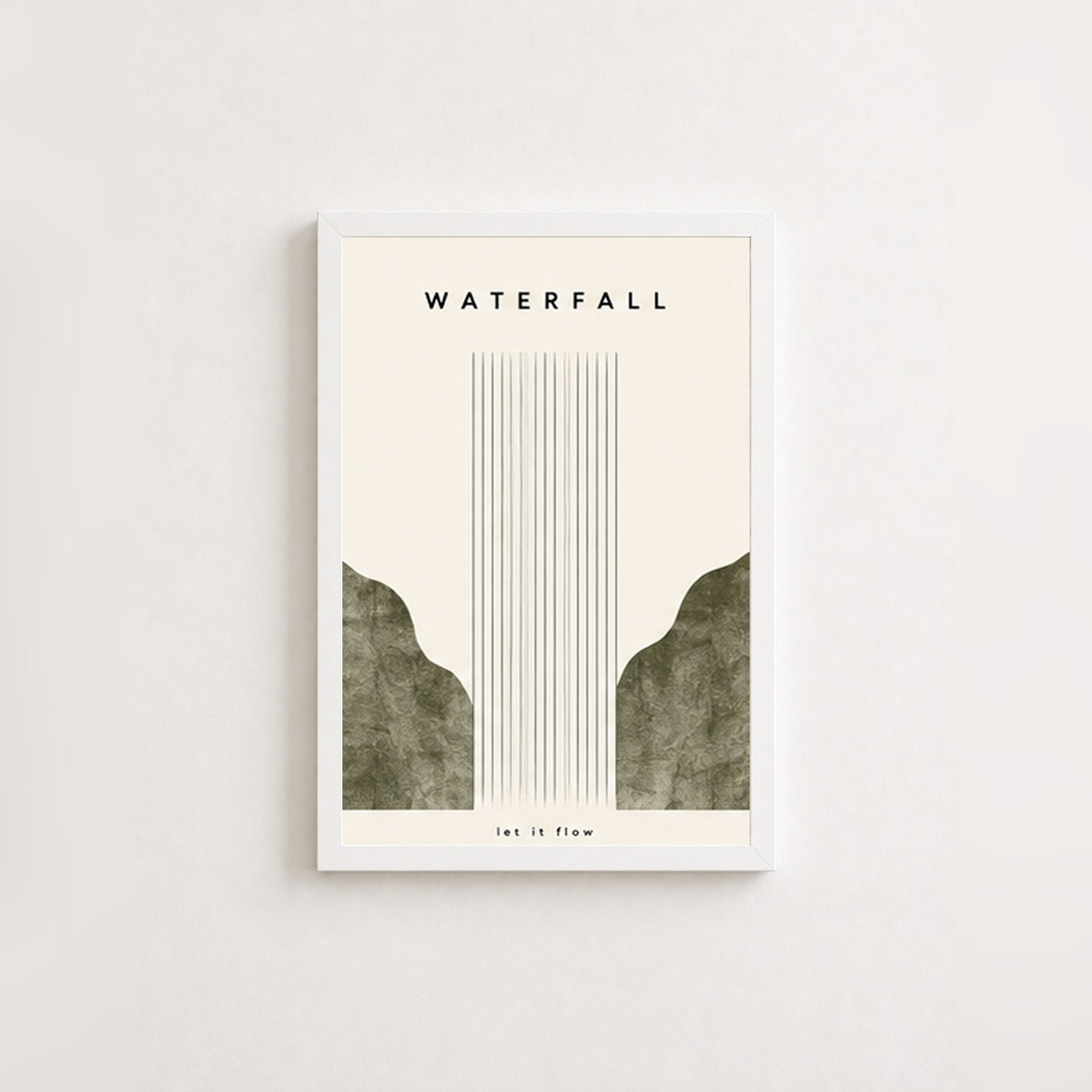 Let It Flow – Minimal Çerçeveli Poster — Beyaz — Paspartusuz — TabloLab