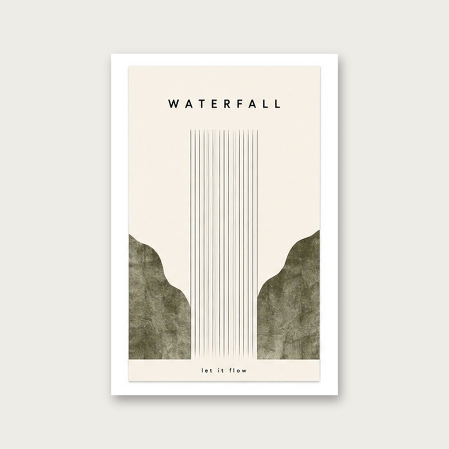 Let It Flow – Minimal Çerçeveli Poster — Çerçevesiz — Paspartulu — TabloLab