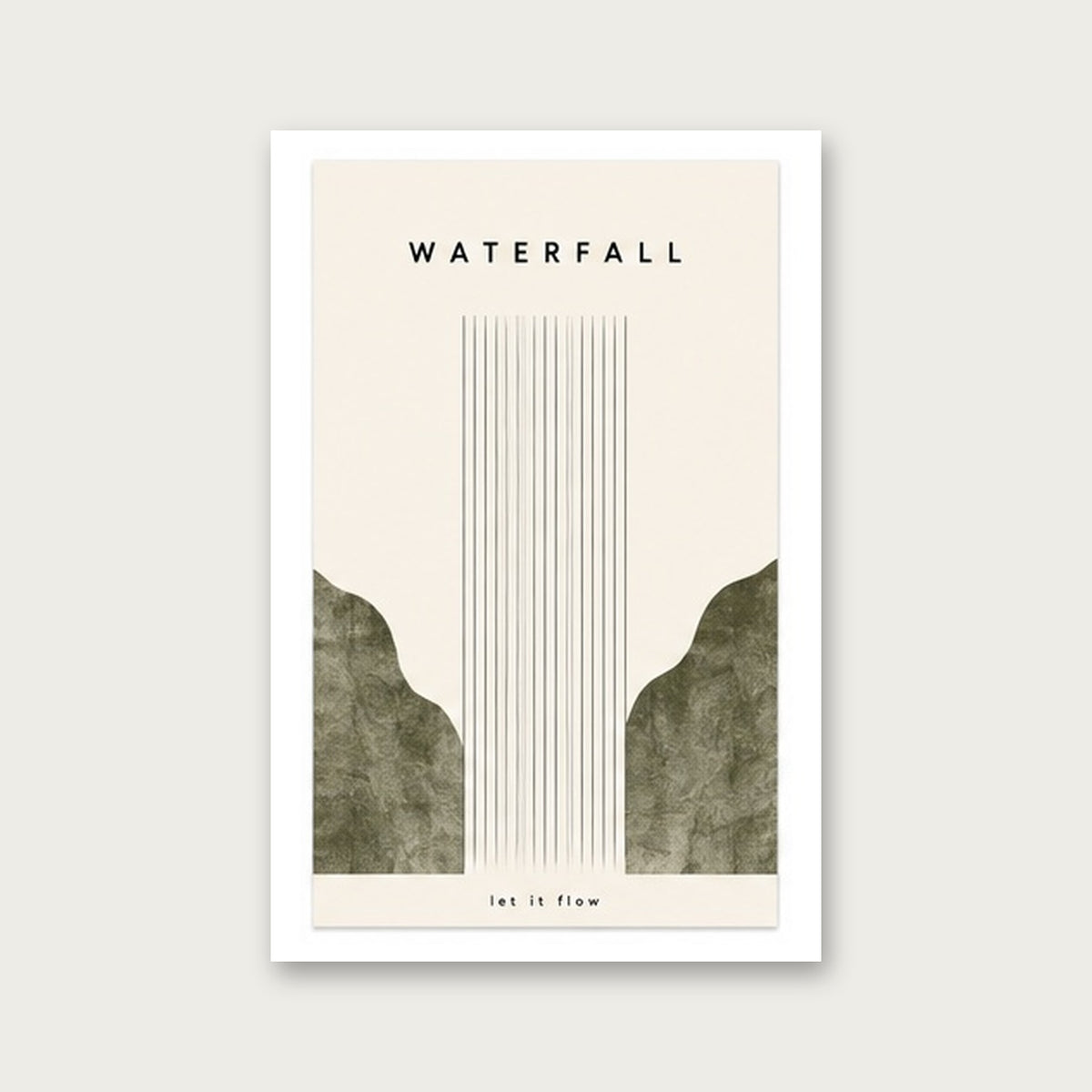 Let It Flow – Minimal Çerçeveli Poster — Çerçevesiz — Paspartulu — TabloLab