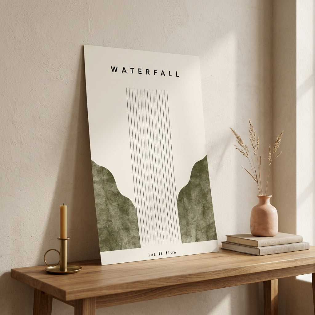 Let It Flow – Minimal Çerçeveli Poster — Çerçevesiz — Paspartusuz — TabloLab