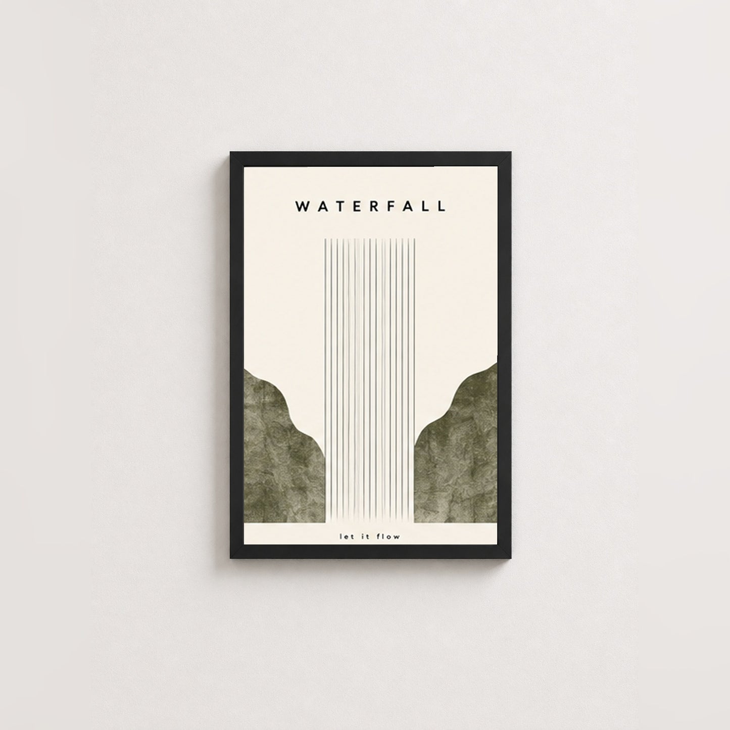 Let It Flow – Minimal Çerçeveli Poster — Siyah — Paspartusuz — TabloLab