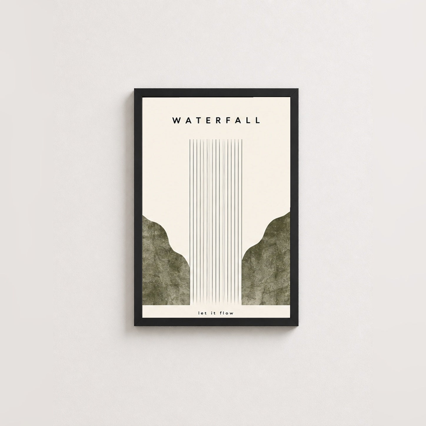 Let It Flow – Minimal Çerçeveli Poster — Siyah — Paspartusuz — TabloLab