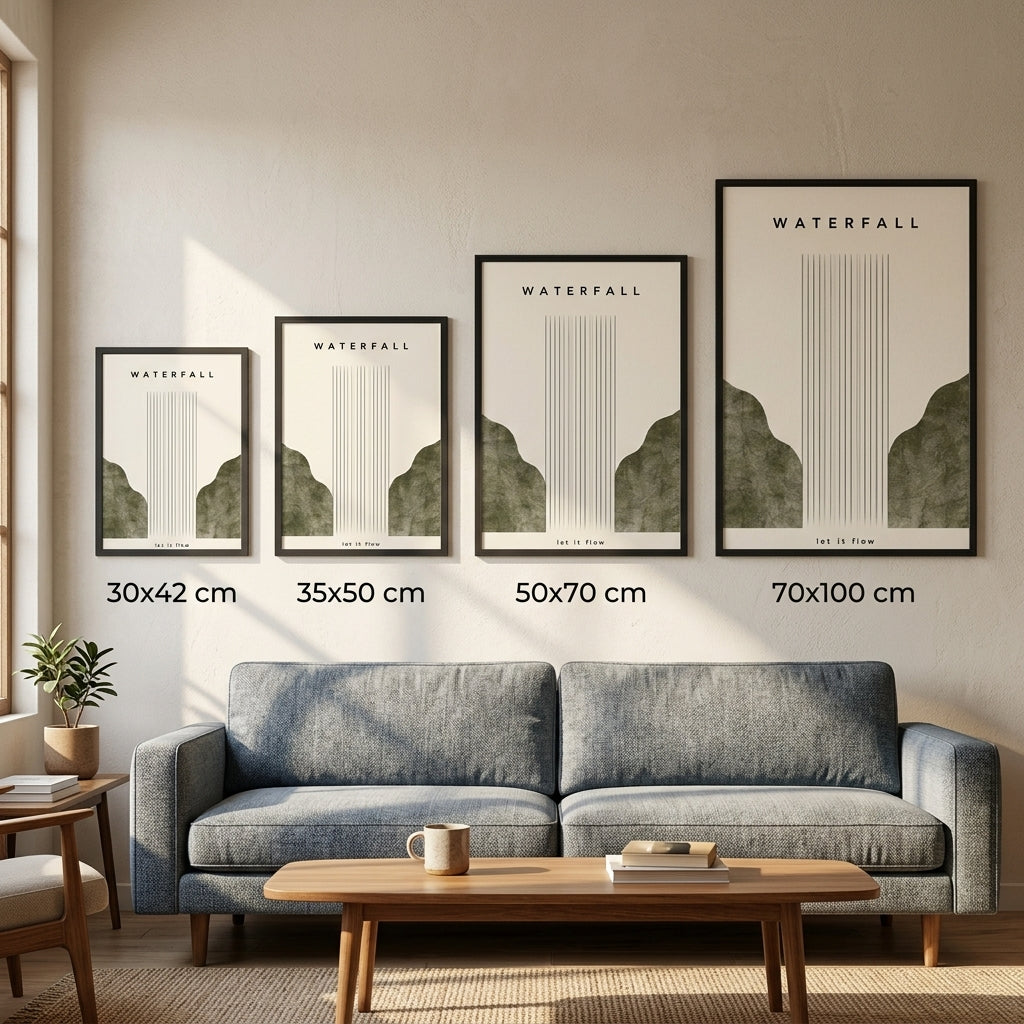 Let It Flow – Minimal Çerçeveli Poster — Siyah — Paspartusuz — TabloLab
