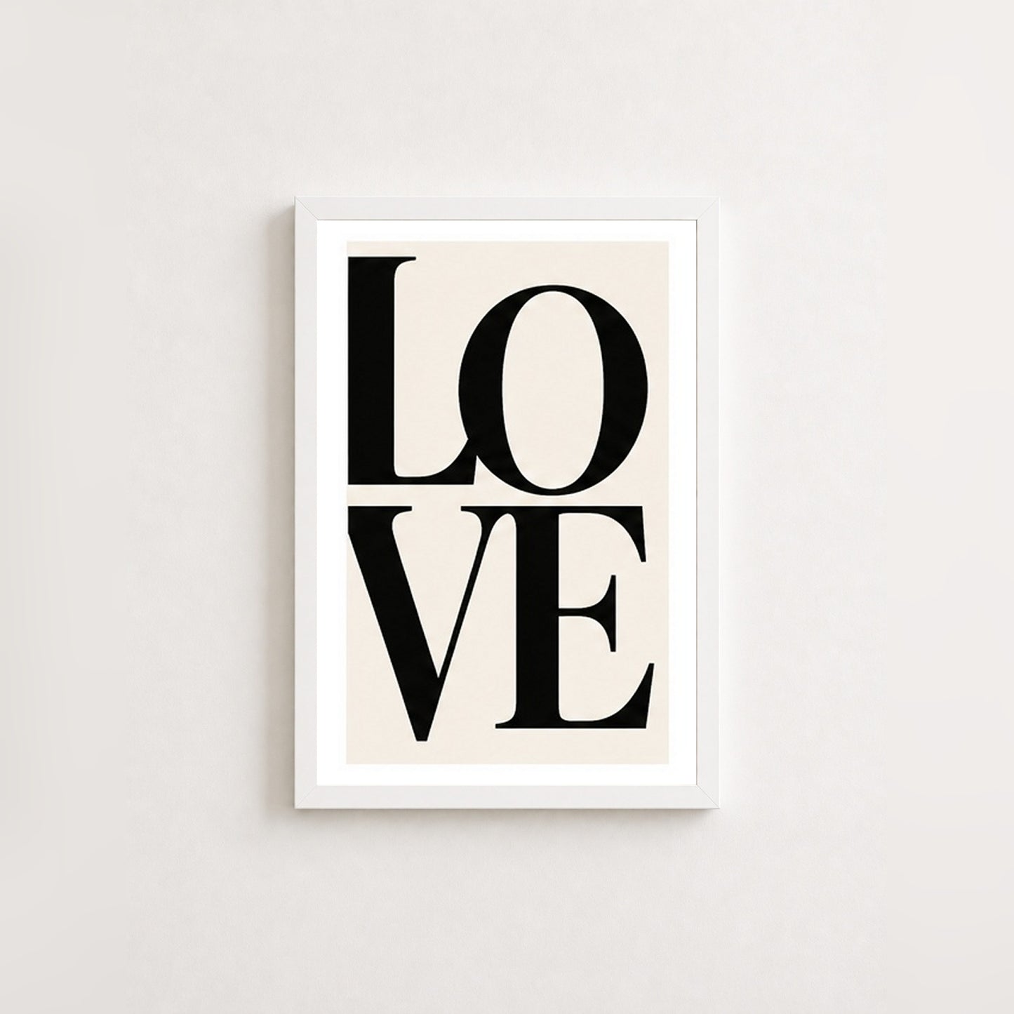 Love Harfleri – Modern Çerçeveli Poster — Beyaz — Beyaz Kenarlı — TabloLab